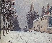 Alfred Sisley Snow on the Road Louveciennes, Sweden oil painting artist